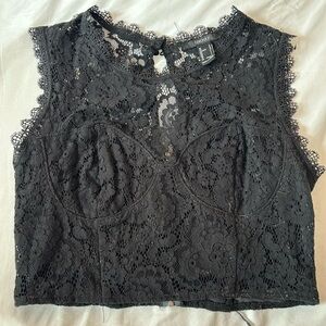 Forever 21 Black Lace Top